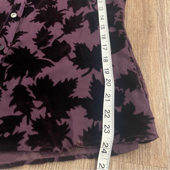 Vtg Express Women’s Small 90s Silk Blend Sheer Velvet Burnout Plum Whimsigoth - Picture 7 of 8